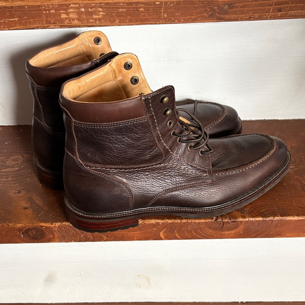 Johnston & Murphy Rich Brown Leather Men's Boots - Picture 3 of 12